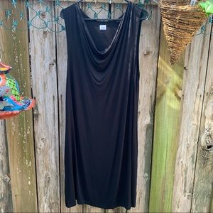 Gap maternity size XL black midi dress with cowl neck draping.  RN 54023